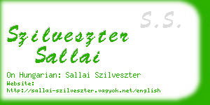szilveszter sallai business card